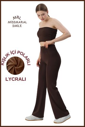 ساق شلواری قهوه ای زنانه بافتنی missmaral - کد 886587139