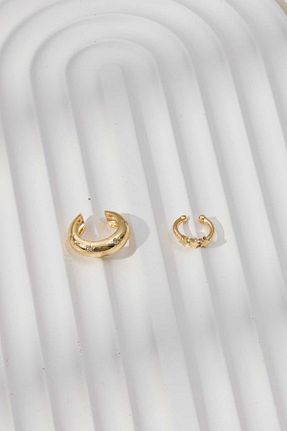 گوشواره غضروفی جواهر طلائی زنانه روکش طلا MRK - کد 886613345