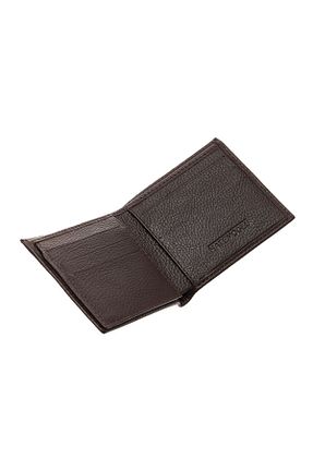 کیف پول قهوه ای مردانه چرم خالص Hatemoğlu - کد 840985923