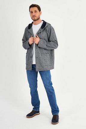 رویه سرمه ای مردانه %100 پنبه اورسایز کلاه دار کد 886710280