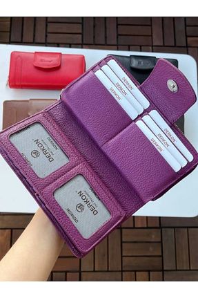 کیف پول بنفش زنانه سایز متوسط Derkon - کد 82039023