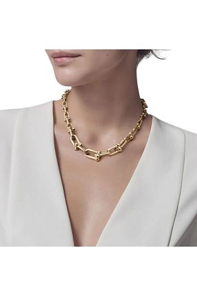 گردنبند استیل ( فولاد ) طلائی زنانه استیل (فولاد) HATİGO - کد 884767561