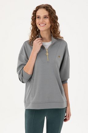 سوئیشرت طوسی زنانه ساده U.S. Polo Assn. - کد 884862995