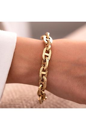 دستبند طلا طلائی زنانه 14 عیار hakan mücevherat - کد 884888065
