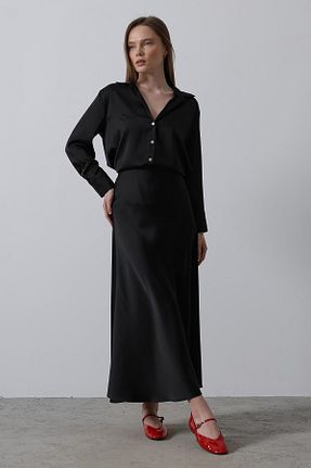 دامن مشکی زنانه ساتن Durushbutikk - کد 884880099