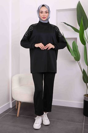 ست بالاتنه و پائین تنه حجاب مشکی زنانه رگولار İmajButik - کد 884884560