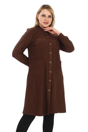 رویه قهوه ای زنانه پنبه پلی استر AfifeCOLLECTİON - کد 884889479