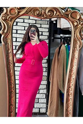 لباس صورتی زنانه تریکو Mintaş - کد 884883934