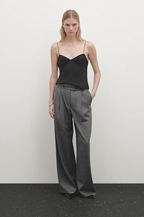 شلوار طوسی زنانه پشمی Massimo Dutti - کد 884900348