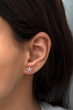 گوشواره نقره صورتی زنانه 925 عیار NEREZE - کد 219073773