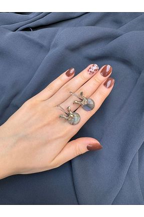 گوشواره نقره رنگی زنانه 925 عیار Gümüşhanesi - کد 884906666