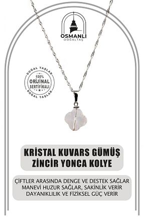 گردنبند جواهر سفید زنانه سنگ OSMANLI DOĞAL TAŞ - کد 662067803
