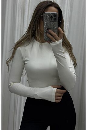 بلوز سفید زنانه ساده Daves - کد 884924537