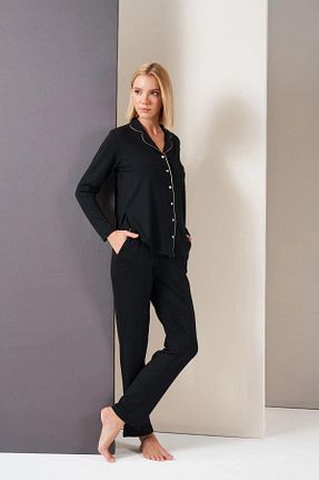 ست لباس راحتی مشکی زنانه ساده Pjs Pijama - کد 867381366