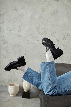 کفش لوفر مشکی زنانه چرم خالص SU SHOE BOUTIQUE - کد 864901039