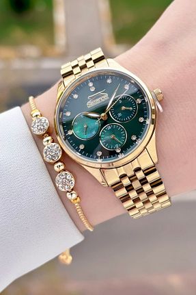 ساعت مچی سبز زنانه 26-30 میلی متر Slazenger - کد 884953585