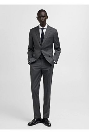 کت طوسی مردانه اسلیم MANGO Man - کد 884972407
