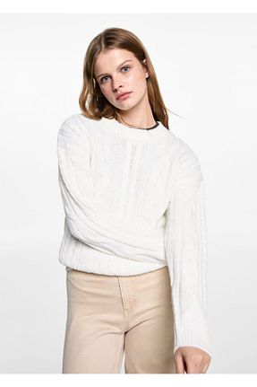 پلیور سفید زنانه Saç Örgü MANGO Teen - کد 884968642
