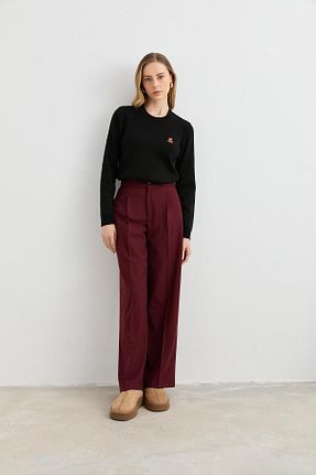 شلوار زرشکی زنانه ویسکون Qutu Butik - کد 882534146