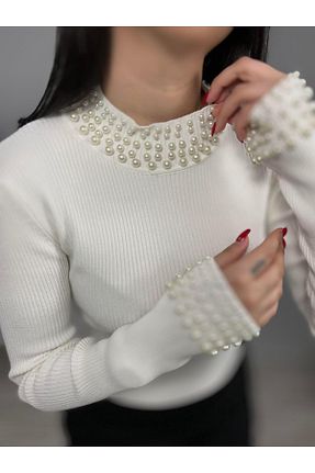 پلیور نباتی زنانه ساده Qutu Butik - کد 867424869