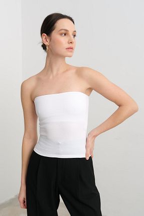 بادی سفید زنانه Straplez Qutu Butik - کد 884984806