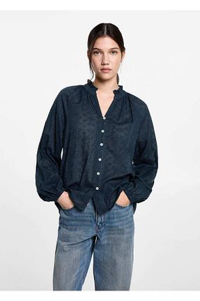 بلوز سرمه ای زنانه رگولار MANGO Teen - کد 884975662