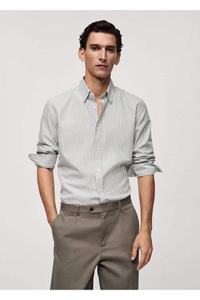 پیراهن سبز مردانه اسلیم MANGO Man - کد 884966110
