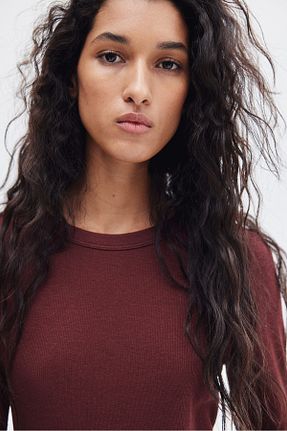بادی زرشکی زنانه یقه دوچرخه H&M - کد 868754112