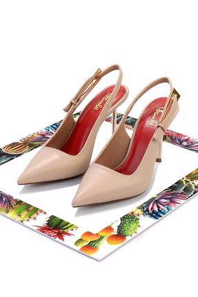 کفش مجلسی بژ زنانه چرم مصنوعی Bambi - کد 806064064