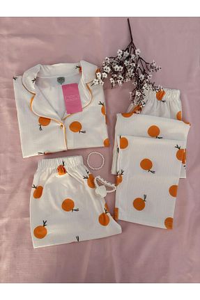 ست لباس راحتی نارنجی زنانه گلدار MH Moony Homewears - کد 884989801
