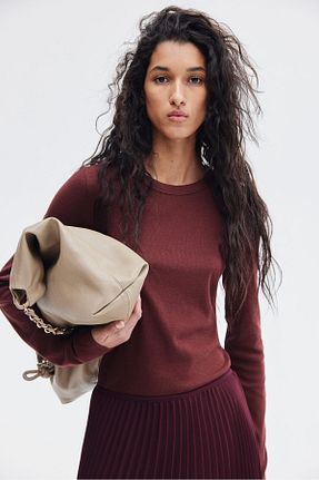 بادی زرشکی زنانه یقه دوچرخه H&M - کد 868754112