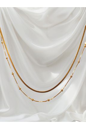 گردنبند استیل ( فولاد ) زرد زنانه استیل (فولاد) eleganzo - کد 872040330