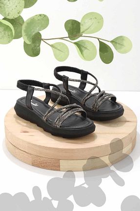 صندل مشکی زنانه پاشنه تخت Bambi - کد 707391230