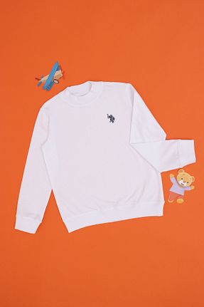 سوئیشرت سفید بچه گانه ساده U.S. Polo Assn. - کد 885031847