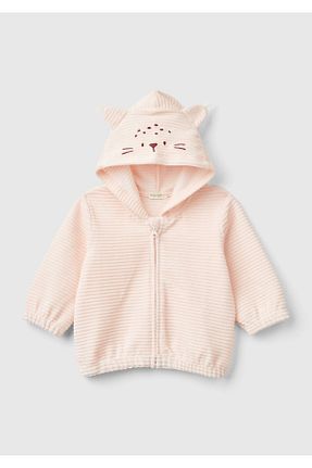سوئیشرت صورتی بچه گانه نقش دار / کار شده United Colors of Benetton - کد 885058899