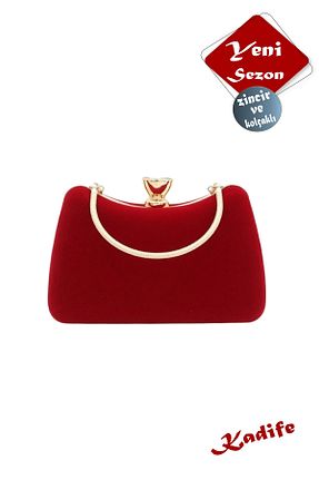 کیف مجلسی قرمز زنانه چرم مصنوعی Genel Markalar - کد 860534492