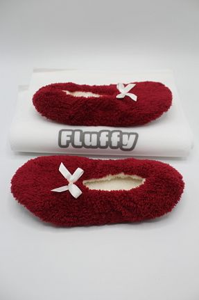پاپوش قرمز زنانه مخملی fluffy - کد 881944614
