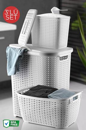 سبد لباس سفید پلاستیک Nandy Home - کد 885092821