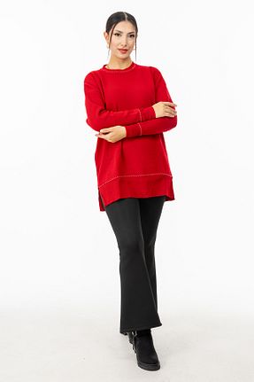 پلیور قرمز زنانه ساده TUĞBA ERGÜL - کد 885096385