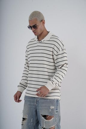 پلیور طوسی مردانه اورسایز Butik - کد 885094184