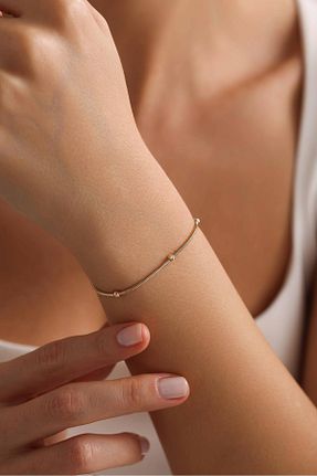 دستبند طلا زرد زنانه 14 عیار Bayar Gold - کد 885122625