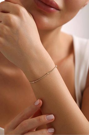 دستبند طلا زرد زنانه 14 عیار Bayar Gold - کد 885122625