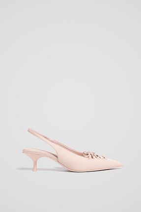 کفش پاشنه بلند کلاسیک صورتی زنانه پلی استر Stradivarius - کد 885127605
