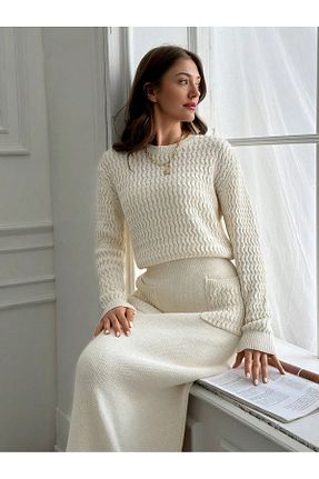 ست بالاتنه و پائین تنه بژ زنانه تریکو Puella - کد 885149517