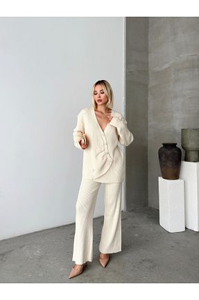 ست بالاتنه و پائین تنه نباتی زنانه تریکو NATUFIAN STORE - کد 885146565