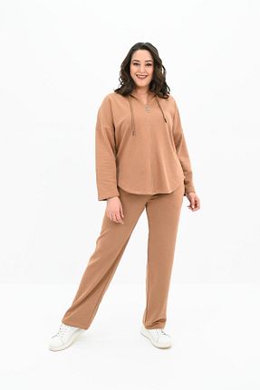 ست گرمکن سایز بزرگ قهوه ای زنانه سایز بزرگ Koza Butik - کد 885147671