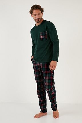 ست لباس راحتی سبز مردانه %100 پنبه Buratti - کد 765167640
