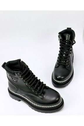 بوت / نیم بوت مشکی زنانه چرم مصنوعی YAŞARYILDIZ AYAKKABI 1963 TEN BERİ - کد 885153075