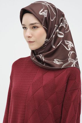 روسری زرشکی 90 x 90 Tuğba - کد 885176356