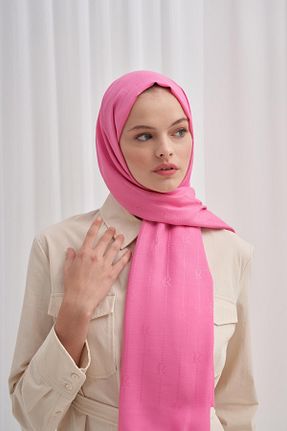 شال صورتی زنانه ابریشم carell - کد 897130386
